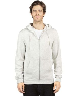 Threadfast Apparel Fleece Full-Zip Hooded Sweatshirt - White