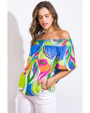 TRUEDAMES Home Of The Free Woven Top - Blue