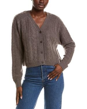 NAADAM Cashmere Airy Cable Cardigan - Gray