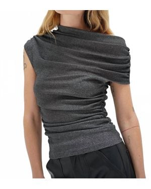 LNA Lurex Ribbed Top - Gray