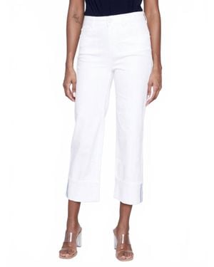 Charlie b Wide Cuff Ankle Jeans - White