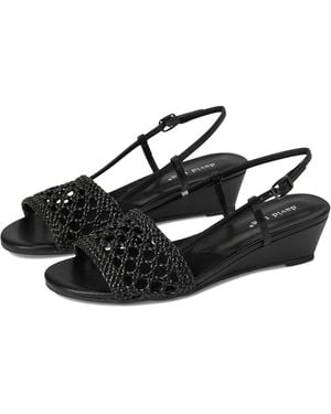 David Tate Danza Sandal Wedge Heel Slingback Strap Hawk1288 - Black
