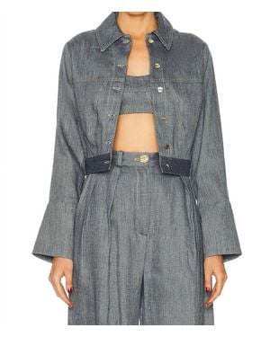 Matthew Bruch Button Up Denim Jacket - Gray