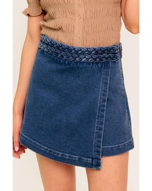 TRUEDAMES French Moss Denim Skort - Blue