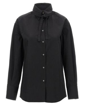 Tシャツ・カットソー FABIANA FILIPPI Cropped shirt with lace collar Fabiana Filippi Lace Cropped Shirt in Natural | Lyst