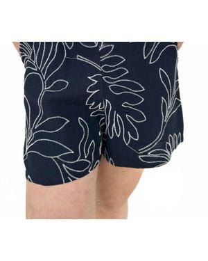 Thml Marina Embroidered Botanical Shorts - Blue