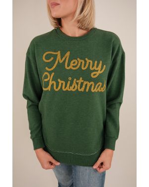 Royce Brand Glimmer Merry Christmas Fleece Top - Green