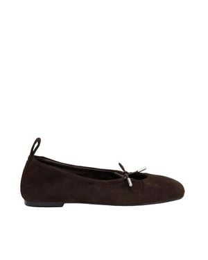 Alohas Rosalind Renewed Drawstring Bow Recycled Leather Flats - Black
