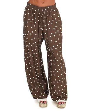 She + Sky Sweet Talk Polka Dot Pants - Brown