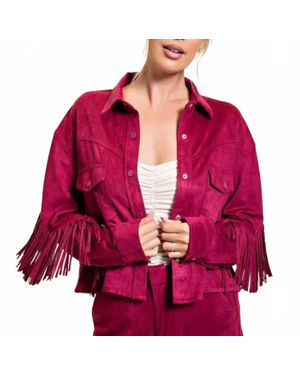 Blank NYC Collab Fringe Jacket - Red