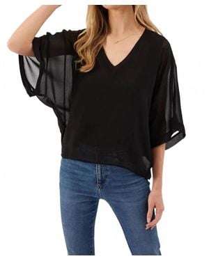Kylie Paige Opal Sheer Chiffon Top - Black