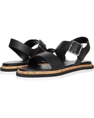 Bullboxer Calla Sandals 10 Leather Round Toe Adjustable Strap Khd655 - Black