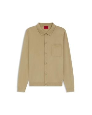 HUGO Regular-Fit Jacket With Ribbed Trims - Natural