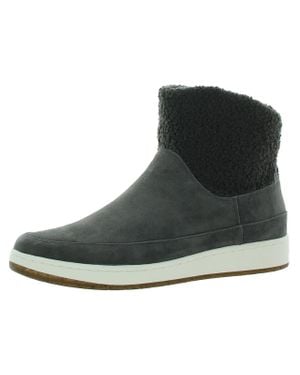 Aetrex Winnie Boots Suede Sherpa Ankle Casual Shoes Zpo3428 - Black