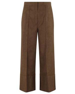 Theory Cropped Cuffed City Pants - Brown