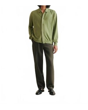 De Bonne Facture Open Knit Cardigan - Green