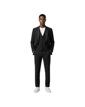 MULISH Polyester Three-Piece Suit - Black