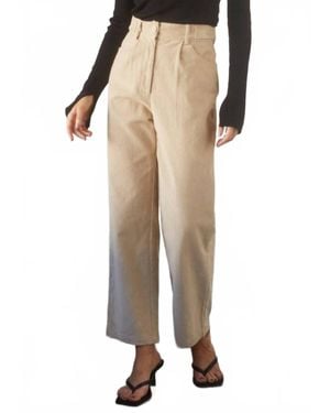 Crescent Tianna Pleated Corduroy Trouser - Natural