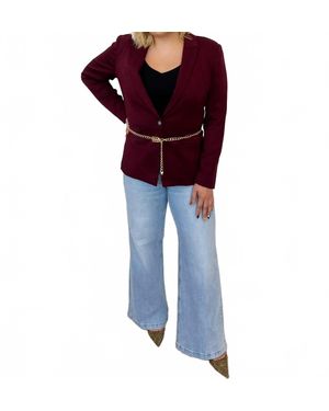 Blue Revival Raven Belted Blazer - Red