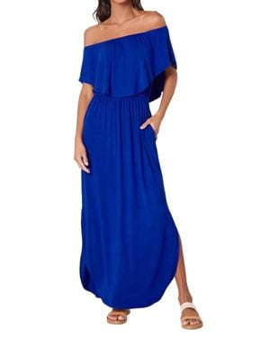Sugarlips Shelbee Popover Jersey Knit Maxi Dress - Blue