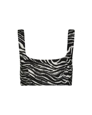 Matthew Bruch Anna Tie Back Crop Top - Black