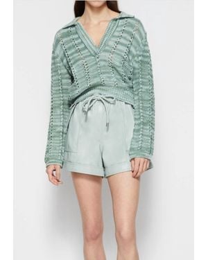 Jonathan Simkhai Doah Vegan Leather Shorts - Blue