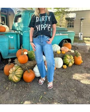 Lucky & Blessed Kim Barrel Jean - Blue