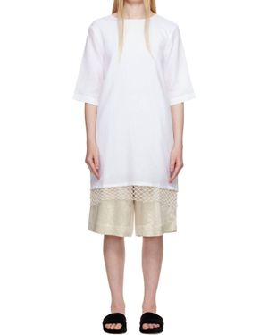 Maria McManus T-Shirt Cocoon Macrame Minidress - White