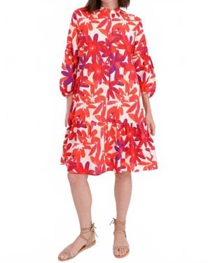 0039 Italy Mila Ruffled Skirt Mini Dress - Red