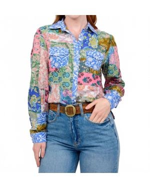 Ivy Jane Patchwork Camp Shirt - Blue