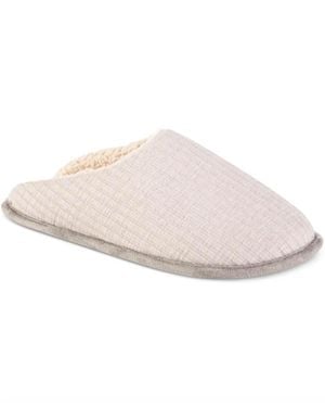 Isotoner Fine Guage Rib Knit Scuff Slippers - Pink