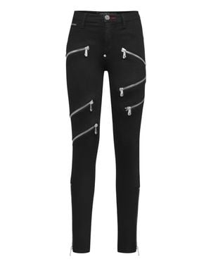 Philipp Plein High Waist Jegging Zipped - Black
