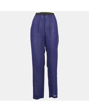 Dries Van Noten Silk Sheer Pants - Blue