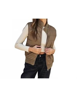 Dress Forum Sherpa And Puff Contrast Vest - Black