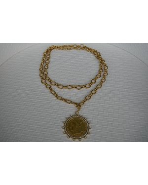 Harper Lace Elizabeth Medallion Pendant Necklace - Black