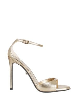 ALEVI Bar 110 Shine Laminated Leather Sandals - Metallic