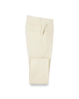 Paul Fredrick Cotton Stretch Corduroy Flat Front Pants - White