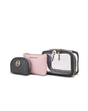 MKF Laura Cosmetic Punch 10 Pcs Sets, Travel Makeup Bag - Black