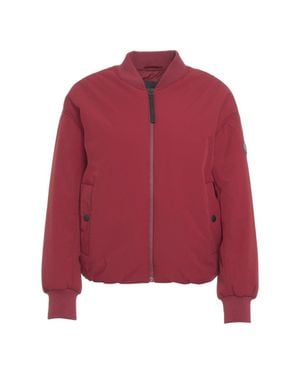 Alpha Tauri Classic Bomber Jacket With Two-Way Zip And Ribbed Details - Red