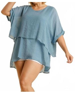 Umgee Layered Tunic Top - Blue