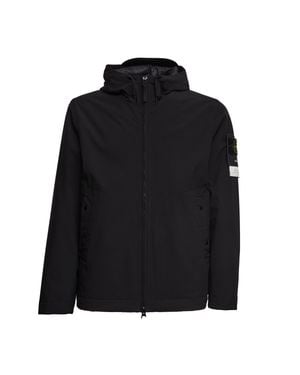 Stone Island Soft Shell R Edye Hooded Jacket - Black