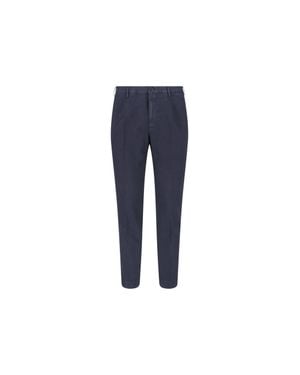 Incotex Slim Tapered Fit Tailored Pants With Mid-Rise Waist - Blue