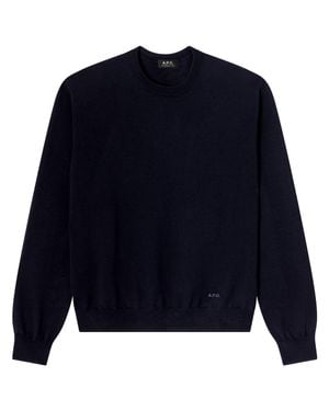 A.P.C. Pull Matthieu Virgin Wool Crewneck Sweater - Blue