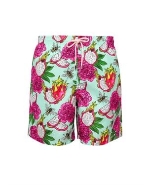 Lia Sahara Patterned Swim Shorts - White
