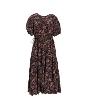Ulla Johnson Floral Print Midi Dress - Brown