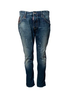 DSquared² Jeans With Scuffs And Paint Spots - Blue