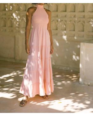 Phie Collective Brushed Cotton Long Halter Dress - Green