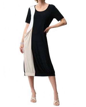 Joseph Ribkoff Casual Color-Block Midi Dress - Black