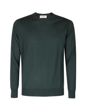 Paolo Pecora Extrafine Merino Wool Crew Neck Sweater - Green