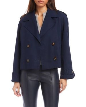 Fifteen Twenty Chelsea Crop Trench Jacket - Blue